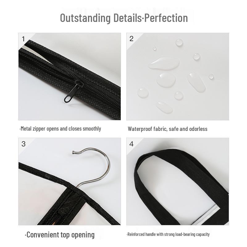 Потовщений Водонепроникний Пилозахисний Підвісний Мішок для Зберігання Костюмів, Пальт та Весільних Суконь