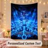 Custom Personalized Tapestry,Demon Slayer Print Custom Name Text Wall Art Hanging for Bedroom