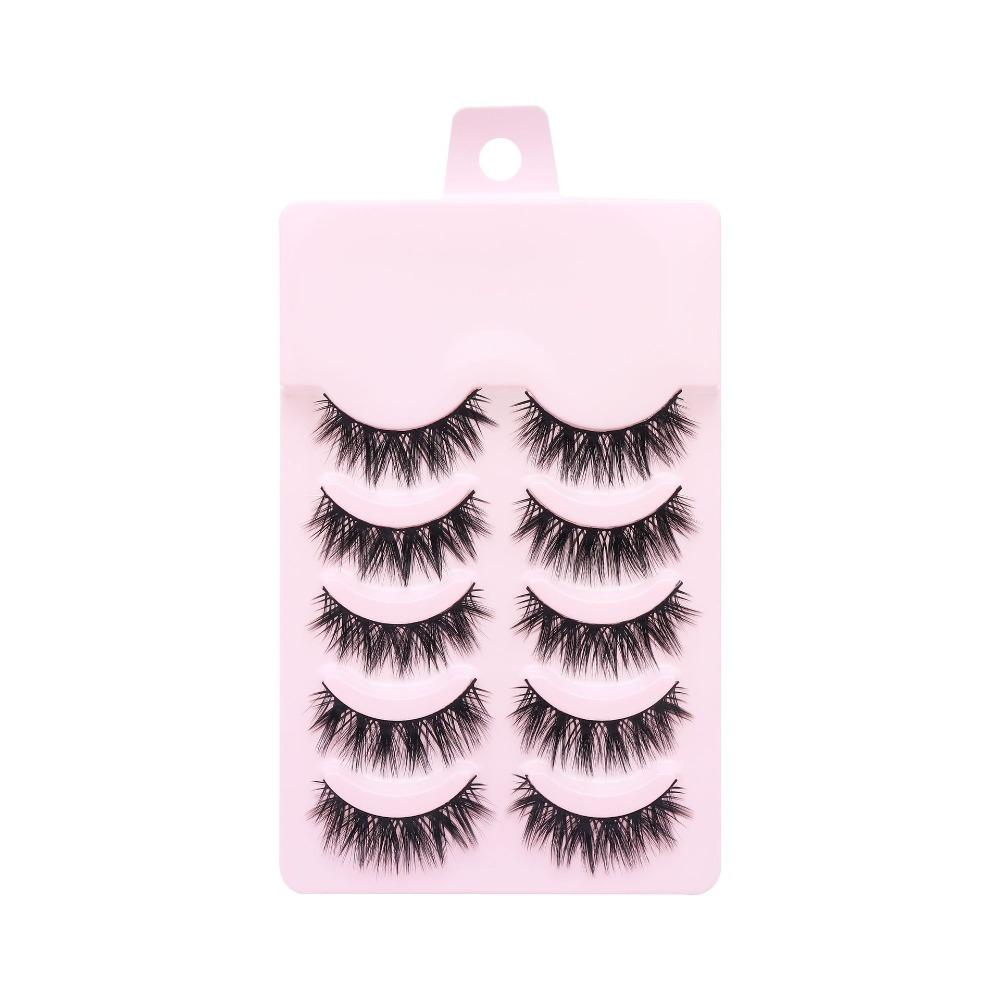 5 Pairs Faux Mink Lashes Multiple Styles 3D False Eyelashes Popular Manga Lashes  Wome