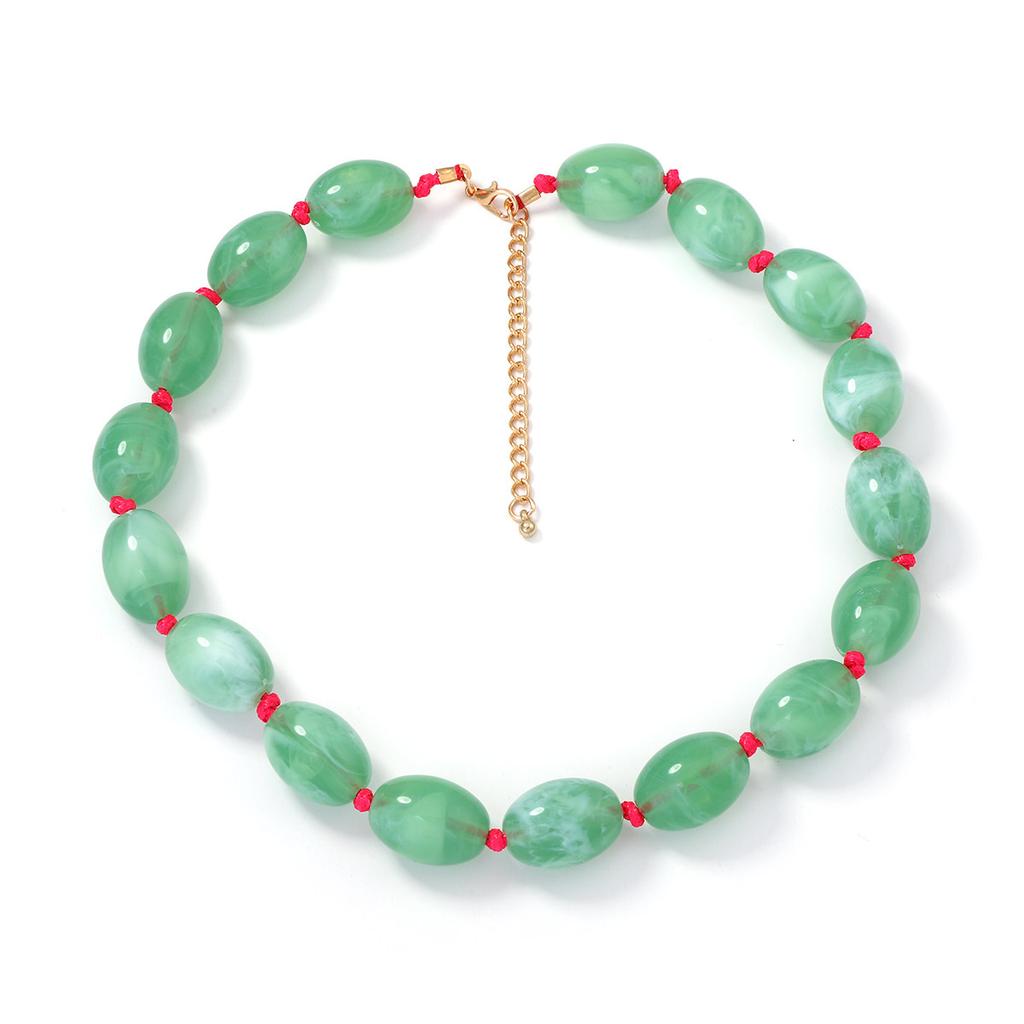 Personality Trend Exaggerated Fashion Casual Multi-color Optional Beaded Knotted Necklace Daily Stackable Accessories Women