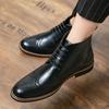 Fashion Genuine Leather Luxury Footwear Designer Formal Brogue Dress Winter Business Shoes for Men Fashion Chelsea Casual Ankle Boots 45