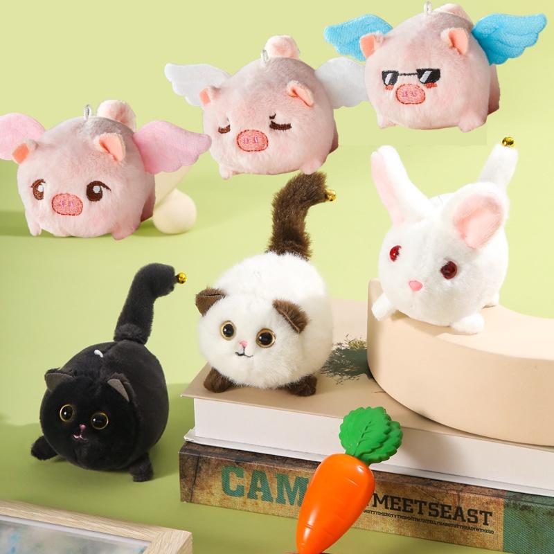 Entzückendes Lejier Weißes Katze Plüschtier mit wedelndem Schwanz für Kinder