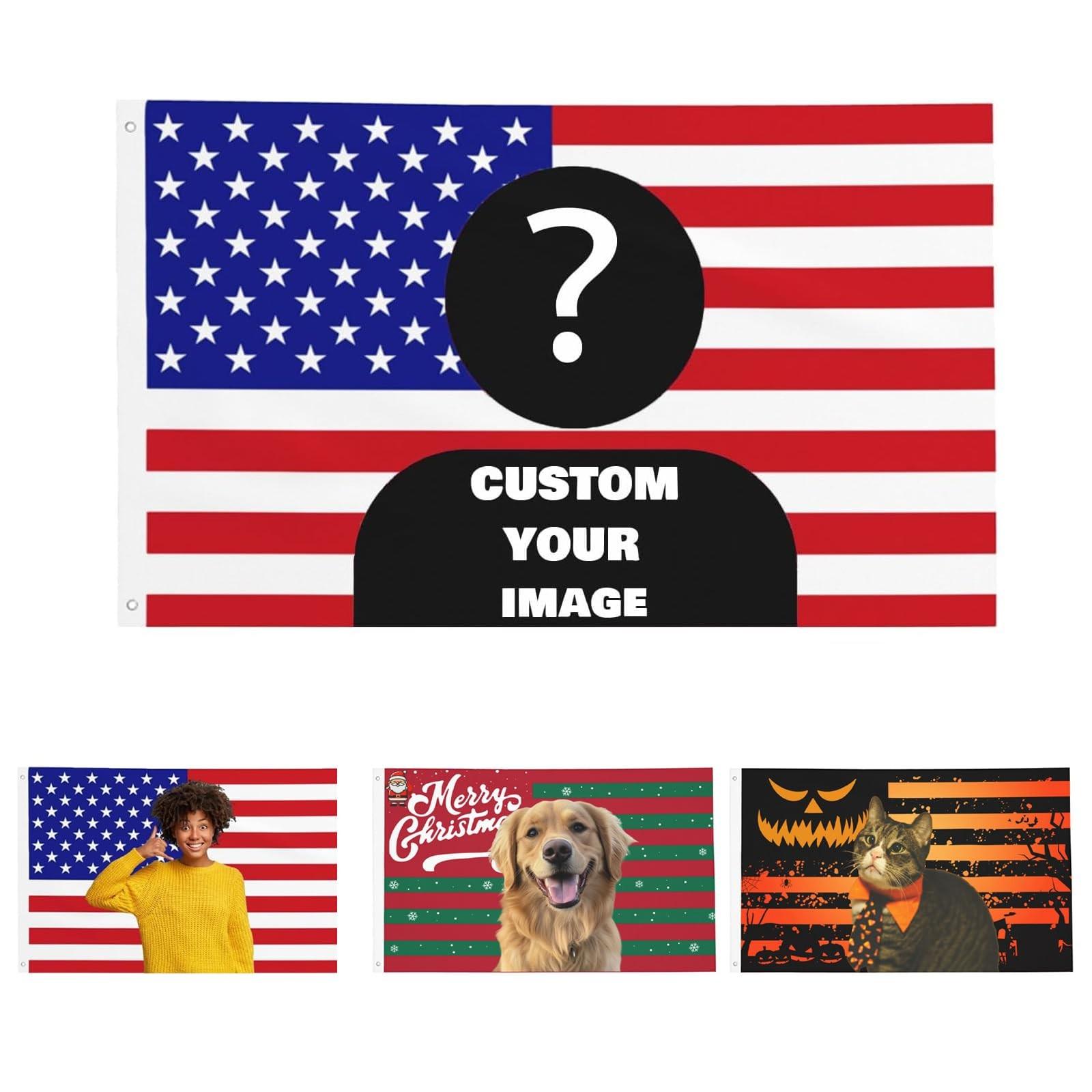 

Персонализированный флаг, индивидуальный американский флаг 3X5 футов, дизайн вашего изображения, забавный гобелен, постер для украшения гостиной, спальни в общежитии One Size красный