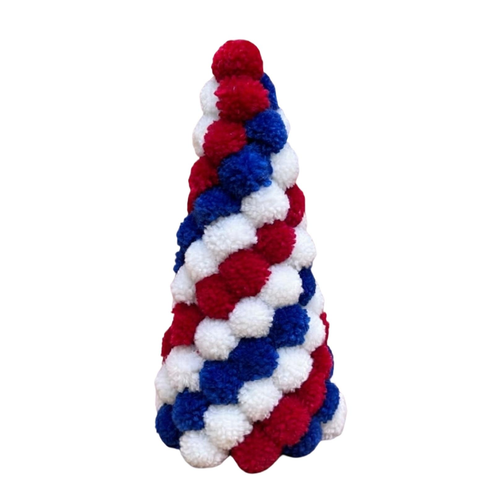 Independence Day Themed Display Ornament With Pompon Design Desktop Tray Layout Prop One Size