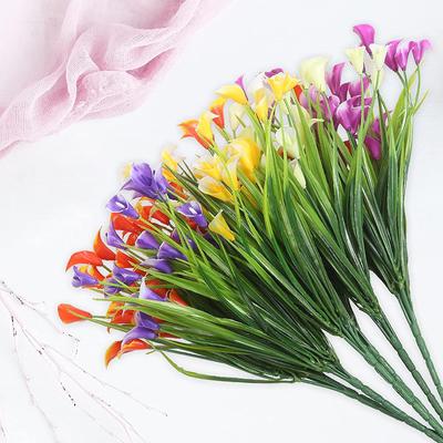 Künstliche Blumen, Calla-Lilien, künstliche Blumen für draußen, drinnen, draußen, Büro, Zuhause, Garten, Dekoration 