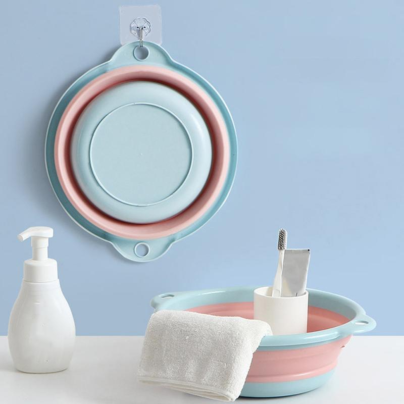 Multipurpose Washbasin Thicken PP+TPR Space Saving Collapsible Round Basin, Size XL