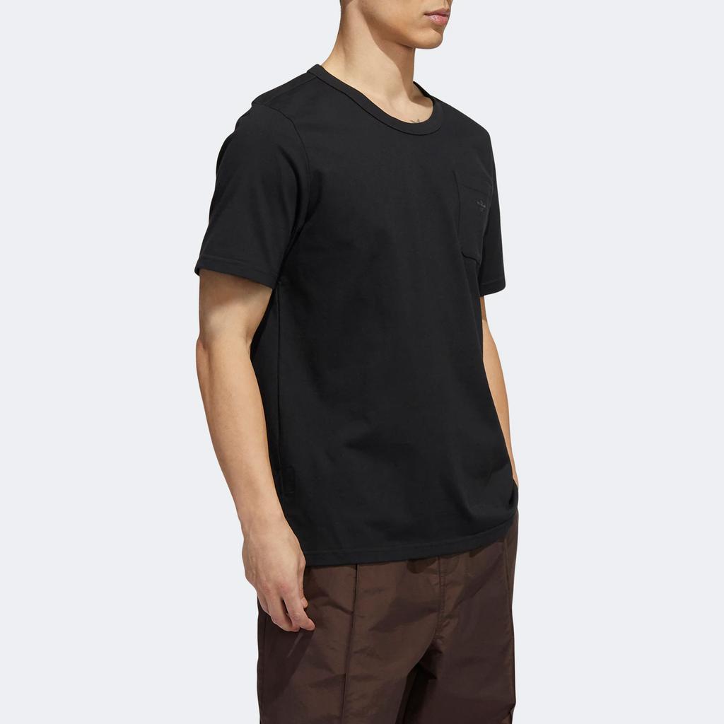 Adidas Originals Trefoil Casual Short Sleeve T-Shirt With Front Pocket Men Tops Black HM6859