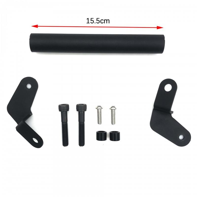 Universal Motorcycle GPS Phone Mount Bracket With Extension Bar Suzuki GSXR125 Black Stainless Steel