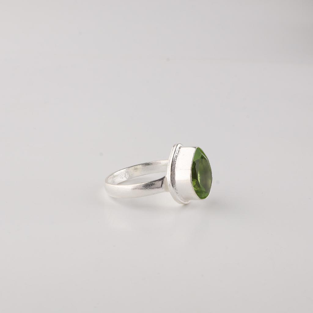 Peridot Gemstone 925 Sterling Silver Handmade Jewelry Women Ring Gift For Mother RR-76-8