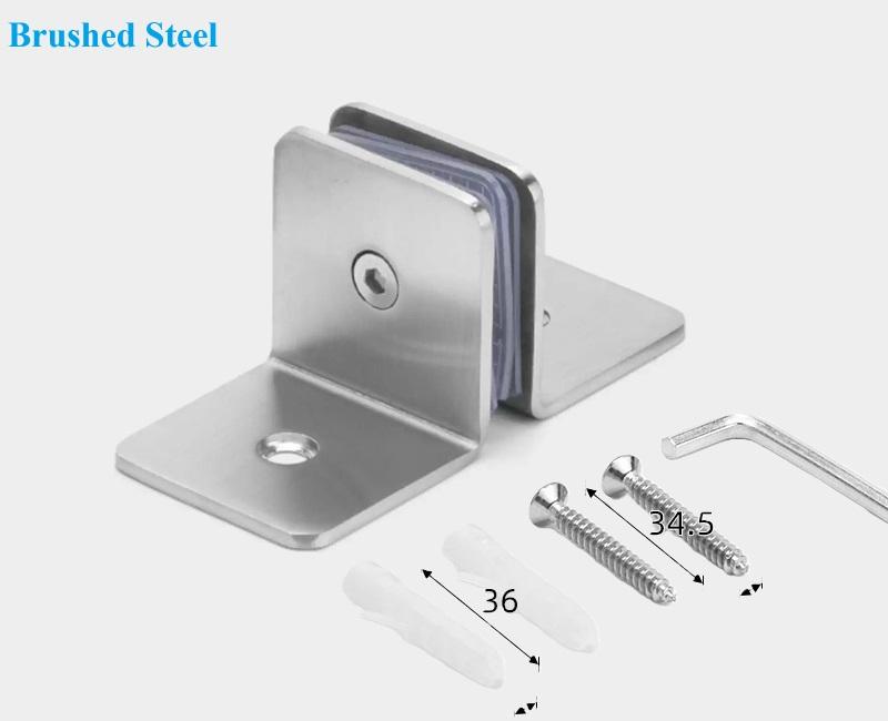 2Pcs 304 Stainless Steel T Wall Mount Glass Bracket Clamp Bracket Rose Gold
