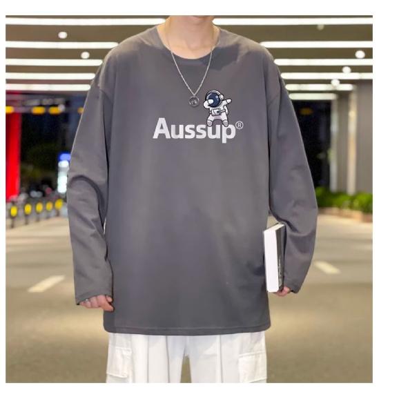Printed Autumn Winter Sweater Men's Spring and Autumn 2024 Korean New Round Neck Loose Top Chic Hong Kong Style Trendy