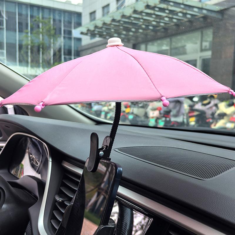 1Pc Metal Hose Can Bending Cell Phone Umbrella Holder With Clip For Sun Shade Cell Phone Sun Protection Shelter From Rain