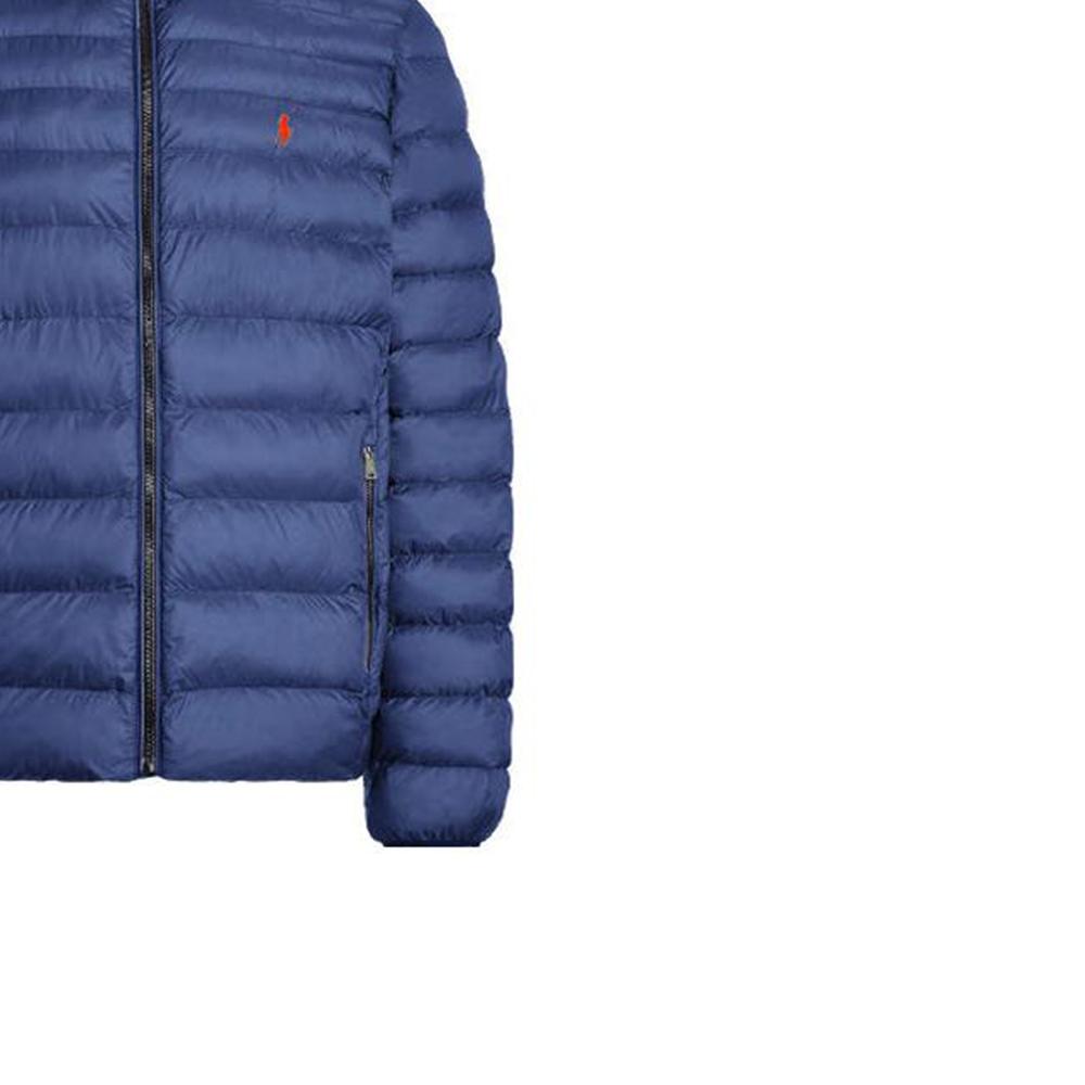 Polo Ralph Lauren Ss23 Solid Color Logo Embroidered Long Sleeve Hooded Down Jacket Men Jacket Blue 710829156-012