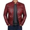 2023 European & American Men's Stand Collar Leather Motorcycle Jacket PY53