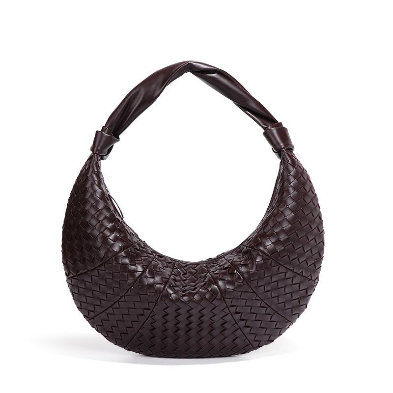 Woven Crescent-shaped Bag, Fashionable Hand-held Retro Dumpling Bag, Niche Single-shoulder Armpit Bag