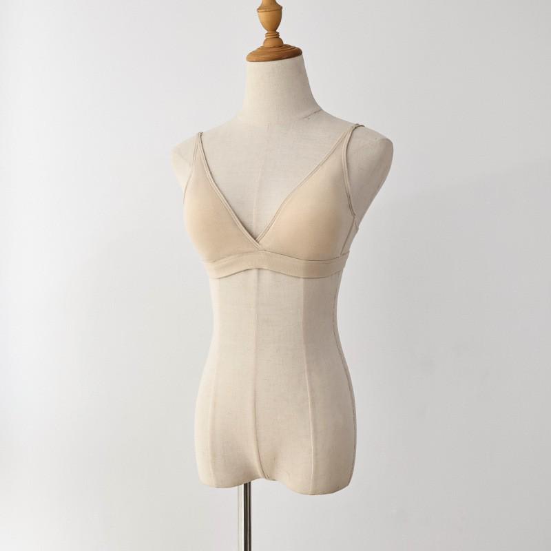 Women's Luxurious Cashmere Triangle Bra Set - Breathable, Comfortable, High-Elastic Deep V Design