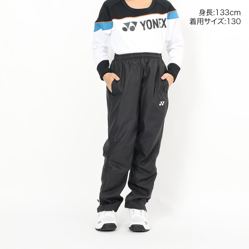 YONEX Lined Wind Warmer Pants for Black J130 Kids, (007)