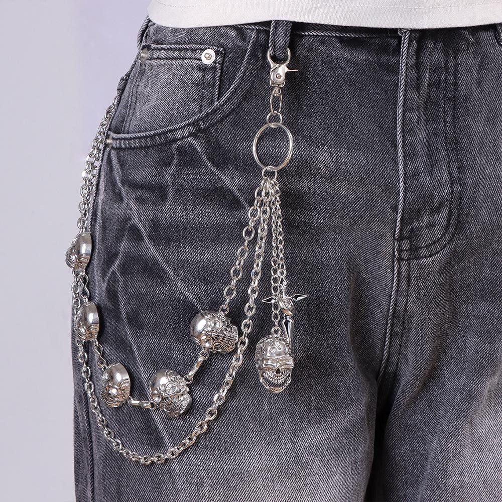 Skull Multi-layer Waist Chain: Trendy Metal Chain for Hip Hop Jeans