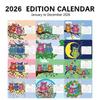 DIY Diamond Painting Calendar 2026, Desktop Calendar for Home Office, Cartoon Diamond Painting Art Kit Gift for Kids Adults