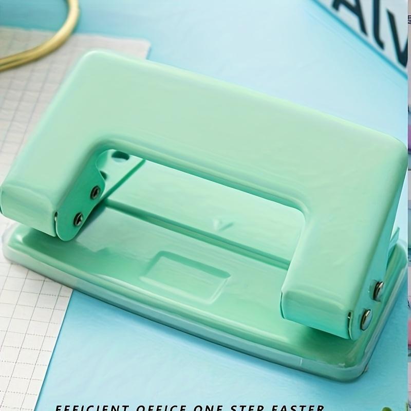 Mini 2-Hole Punching Machine DIY Hole Punching Detection Book Page Stitcher Office Stationery Macaron Color