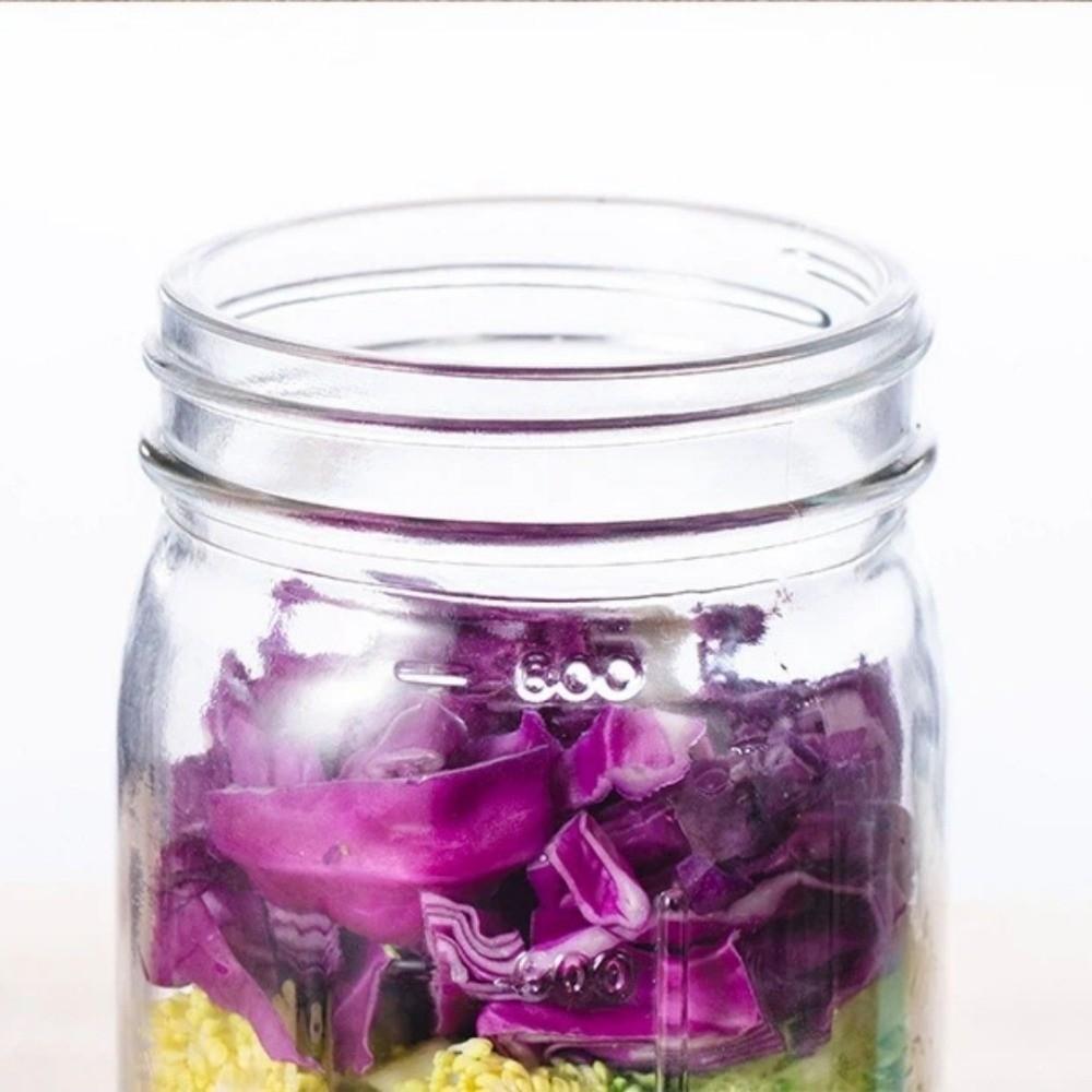 32OZ Glass Salad Jar Sealed Leakproof Oat Jar with Lid Dry Wet Separation Salad Containers For Picnic Office Fitness
