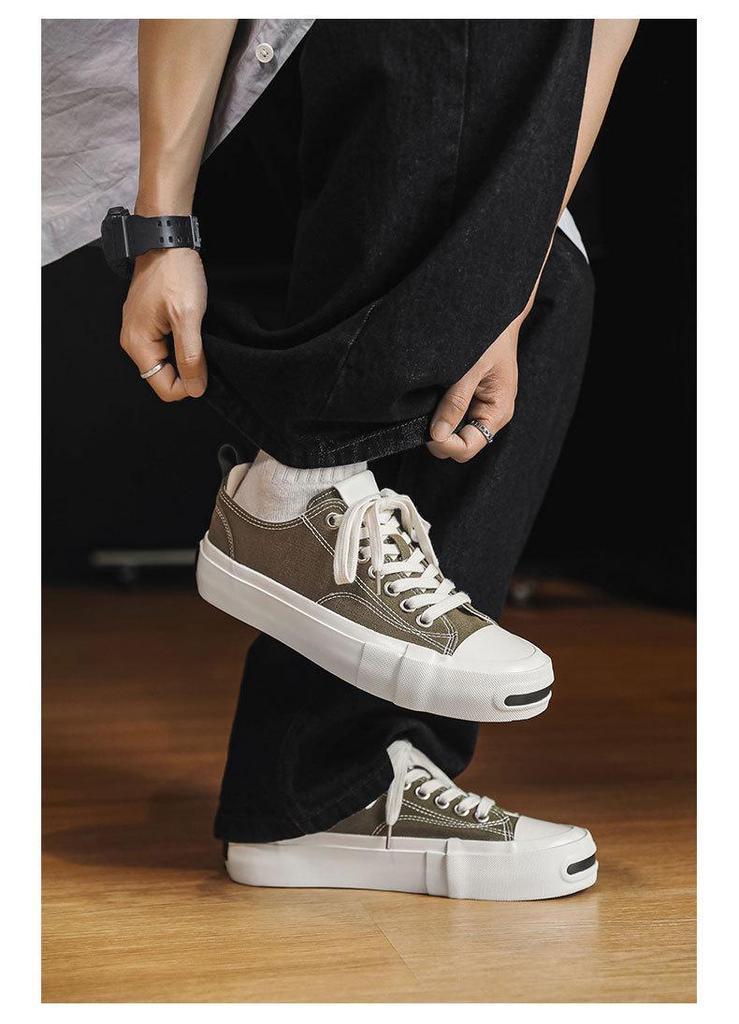 Men's Korean Style Thick Sole Retro Canvas Shoes - Casual, Versatile, Summer-Ready with Height Boost