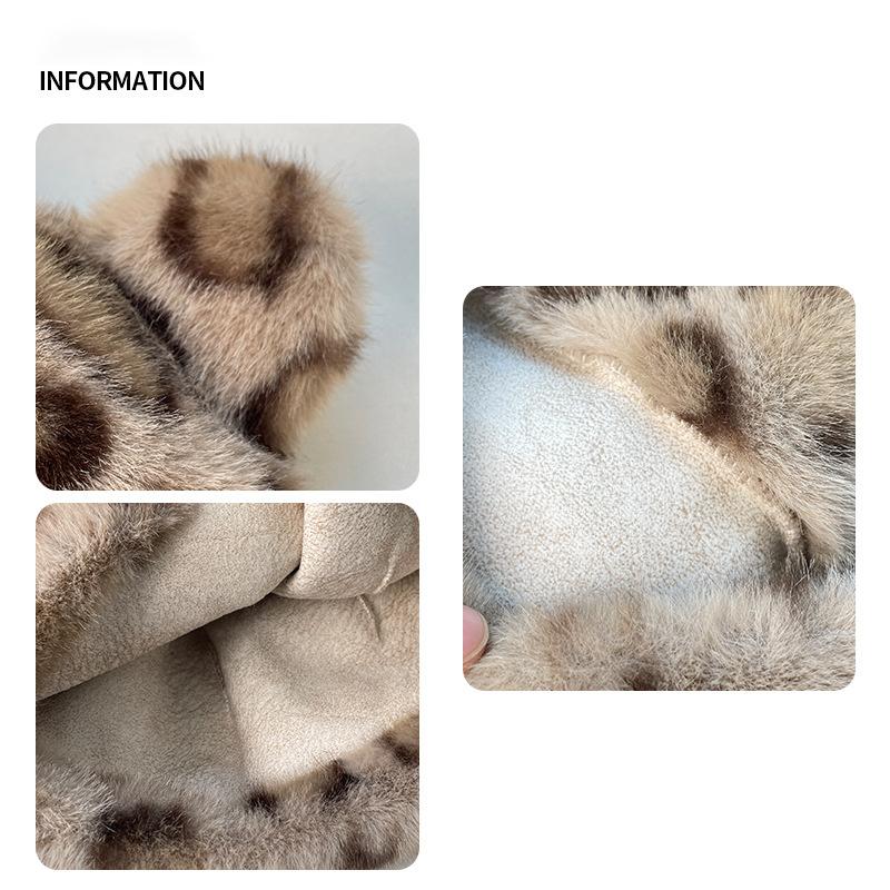 Imitation Fur Hat Ear Protection Winter Hats Women Warm Snow Ski Cap Faux Fox Fur Hat Teddy Bear Hat For Women Hooded Beanie