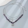 Vintage Multi-layered Necklaces for Women Gilrs Sweet Cool Stones Beaded Choker Sun Moon Star Pendant Chains Necklace Jewelry Friends Gift