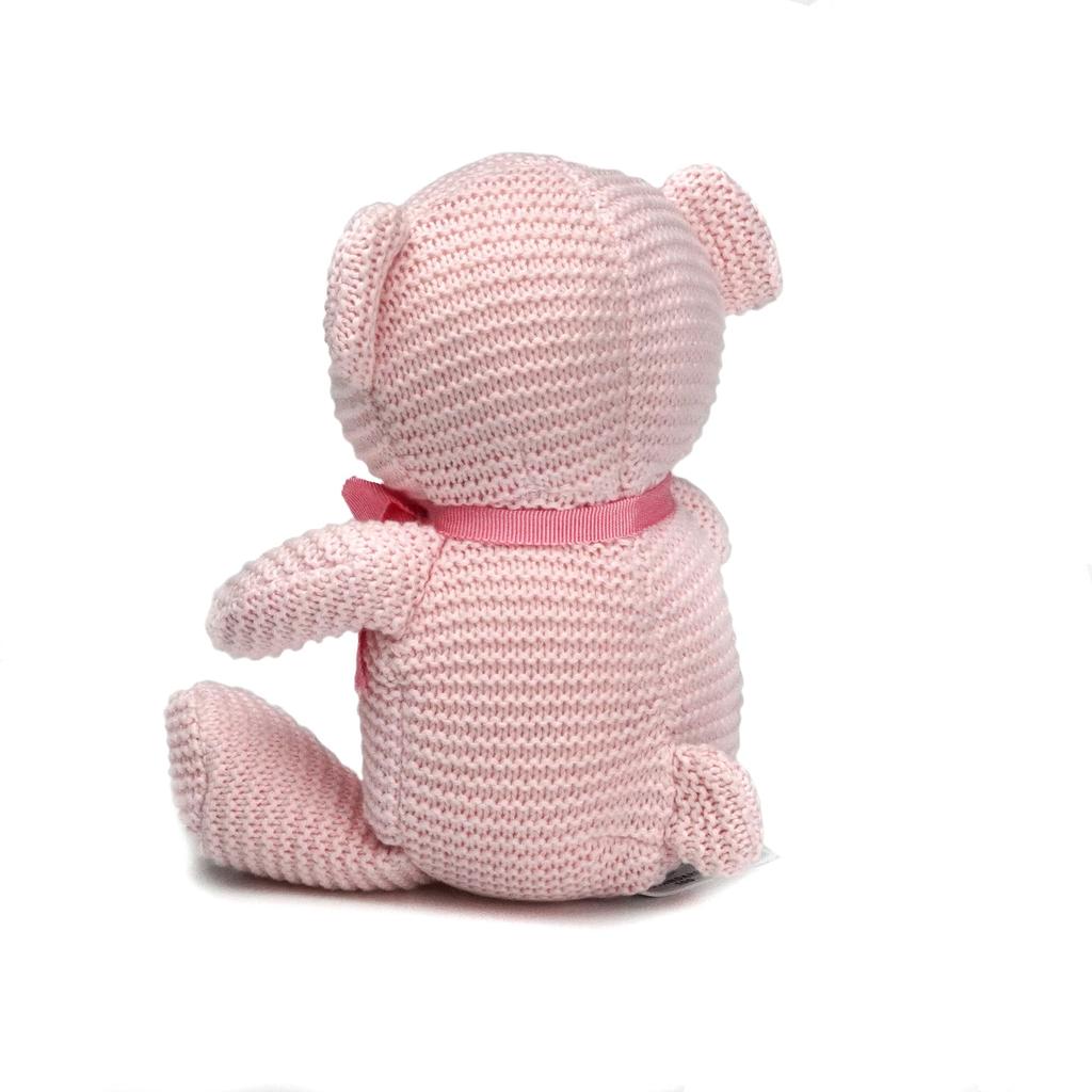 FLUFFYFUN 100% Cotton Teddy Bear, Baby Plush Toy, 16.5cm (Pink)