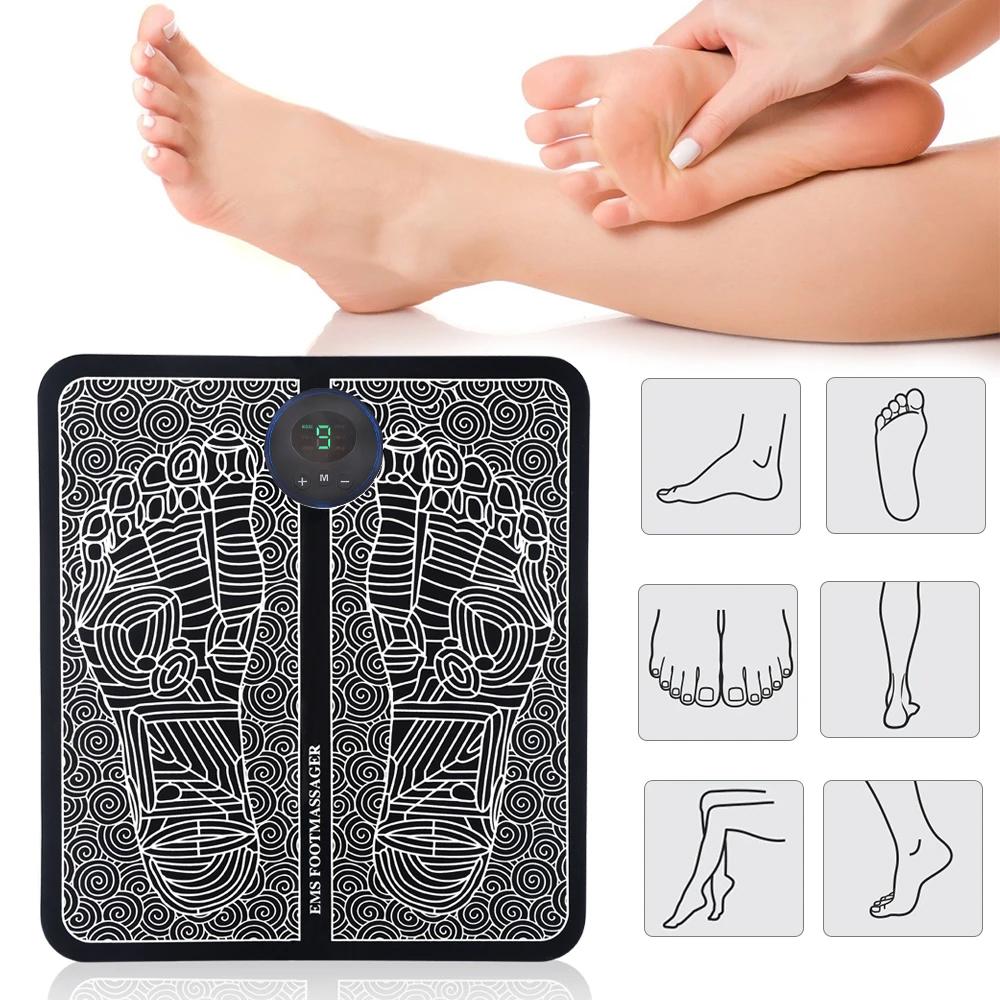 1pcs Foot Massage Pad Electric Sole Massage Tool USB Charging Convenient Fast Suitable for Home and Travel Black