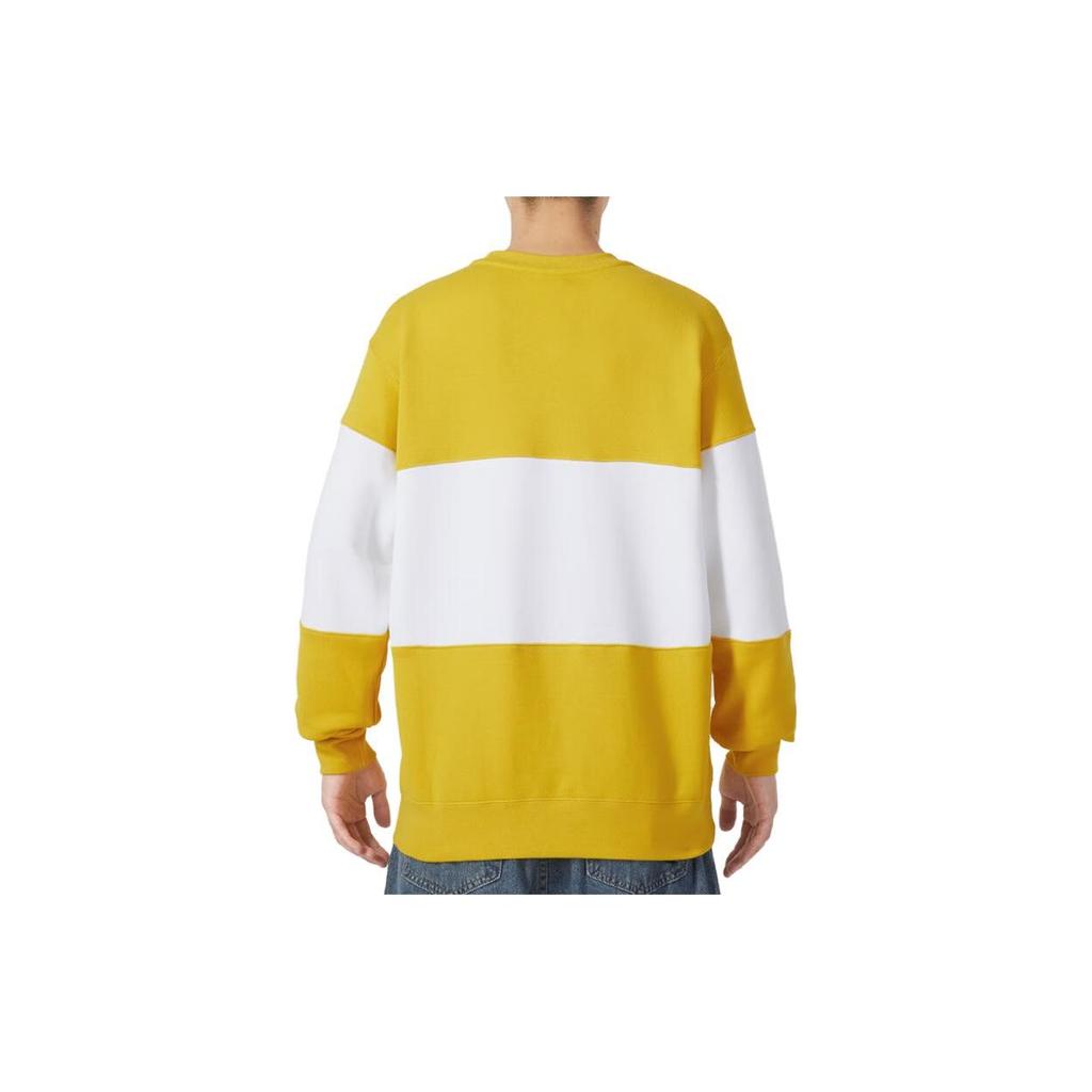 Nike Logo Print Color Block Casual Crew Neck Sweatshirt Men Tops Yellow FB7849-709