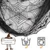 1Pc Halloween Horror Prop Polyester DIY Spider Web Black Table Cloth Lace Tablecloth Home Decor