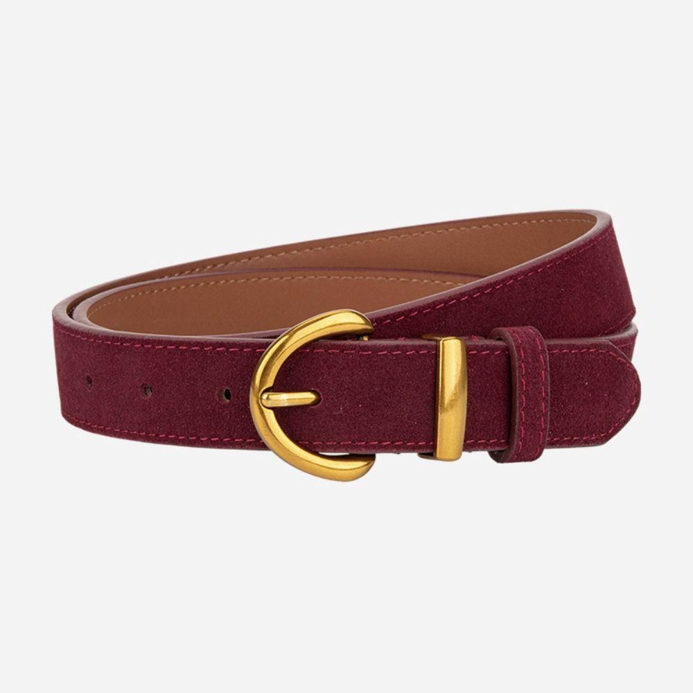 Mode Luxus Design Wildleder Leder Gürtel Lässig Trendig Dornschließe Taillenband Vielseitig Business Taillengürtel