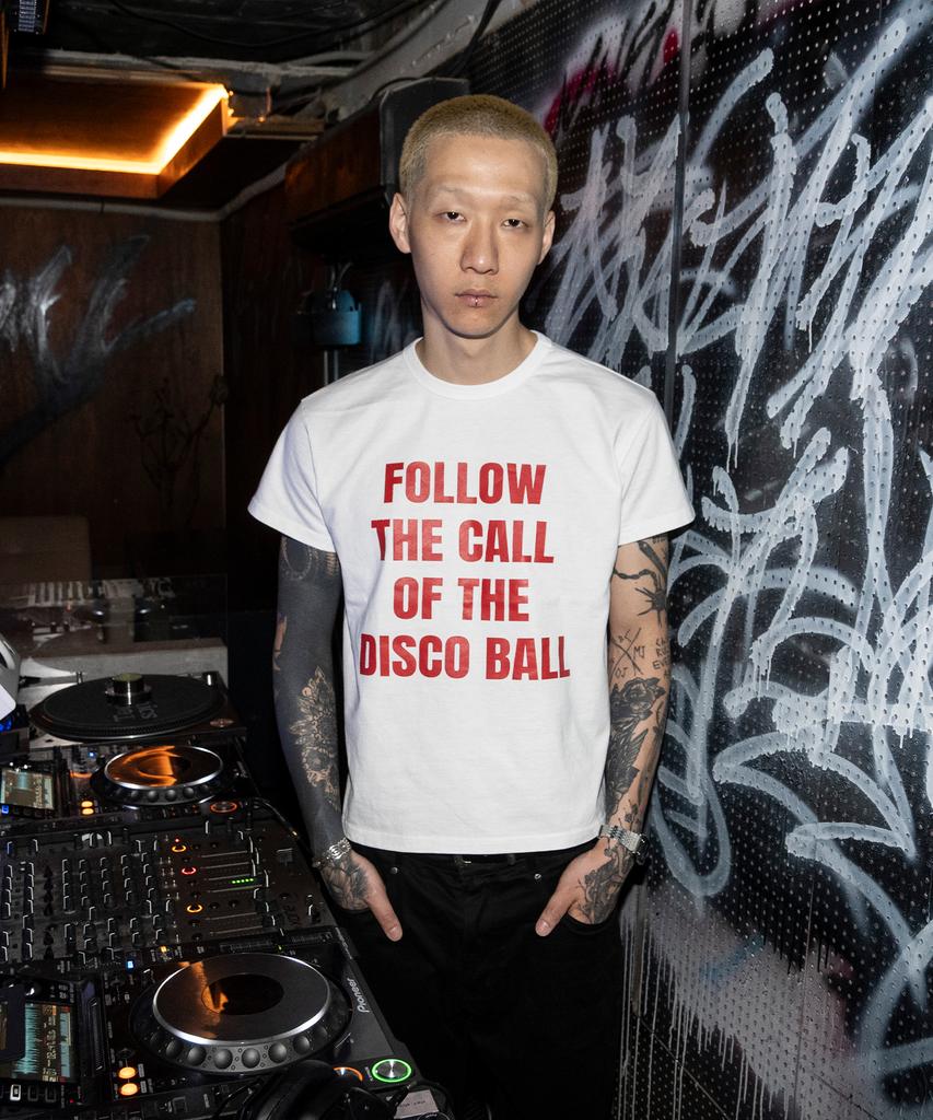 SHIRTMYLIPS Disco Slogan Rockstar Crop T-Shirt White