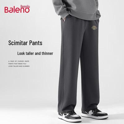 Baleno Men's American Retro Heavyweight Cotton Blend Sports Casual Curved Pants