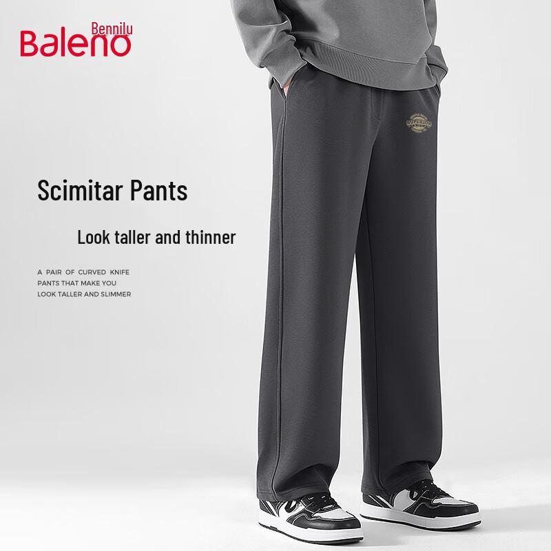 Baleno Men's American Retro Heavyweight Cotton Blend Sports Casual Curved Pants