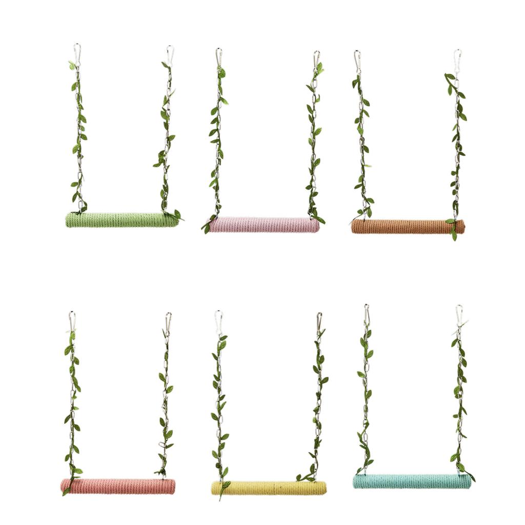 Parrots Bridge Hammock Swing Bridge Swing Standing Training Supplies Bridge Wood Hammock with Twisted Rope Toy