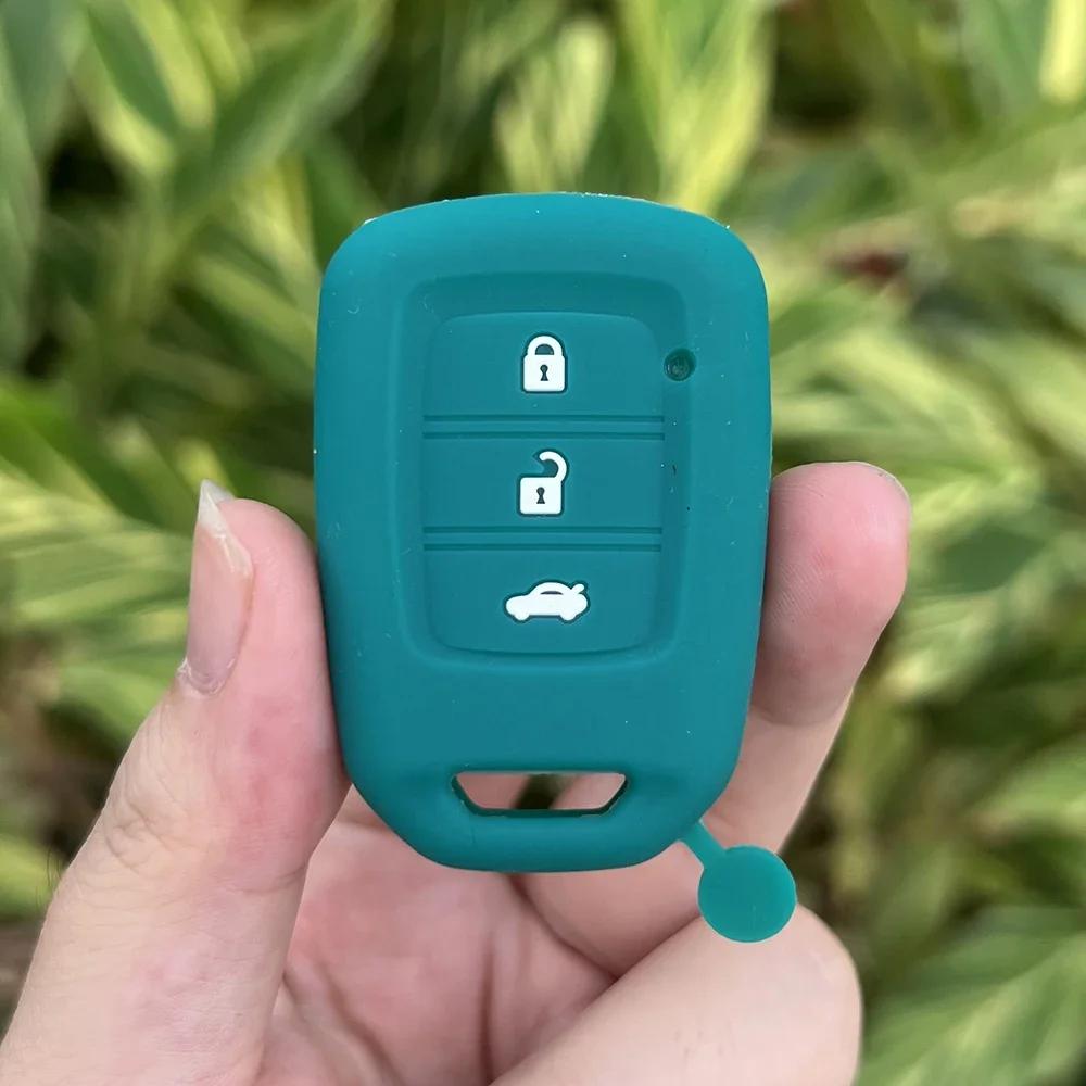 3button Silicone Car Key Fob Cap Cover Protect Skin Case Rubber Shell Hood Set for HONDA Jazz Civic Jade Vezel City Fit HR-V HRV