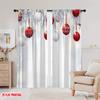 2pcs,2D plane printing Creative Curtains Christmas Ornaments Red White (2) Polyester (without rod) Decorations Inside for