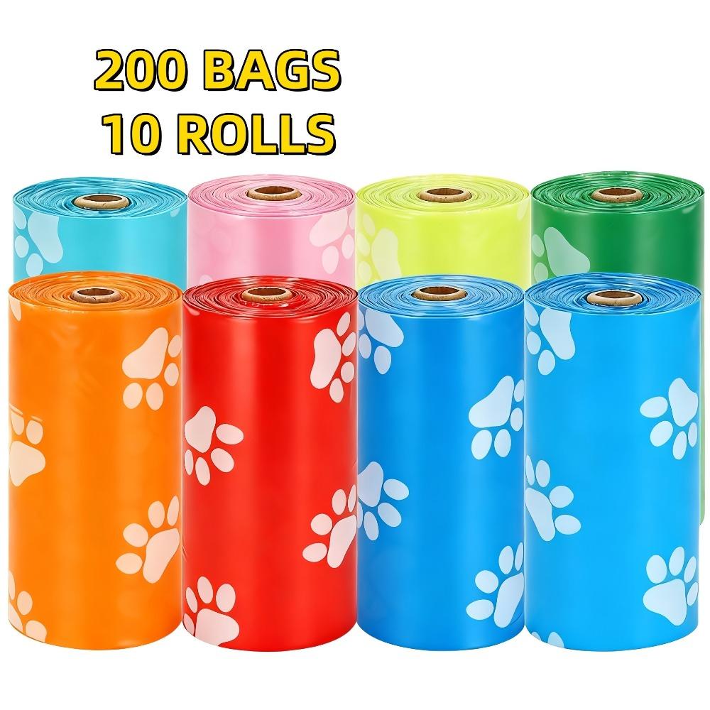 300 יחידות/20 גלילים שקיות פדלים לכלבים רב-צבעוניות, שקיות פסולת כלבים בצבעים חסומים מינימליסטיים, סט בהיר משולב רב-צבעוני, קל לשליפה