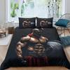 Spartan Man Duvet Cover Quilt Cover 3D Printed Gladiator For Boys Girls With Pillowcases,Microfiber Bedding Set 2 Pieces Single