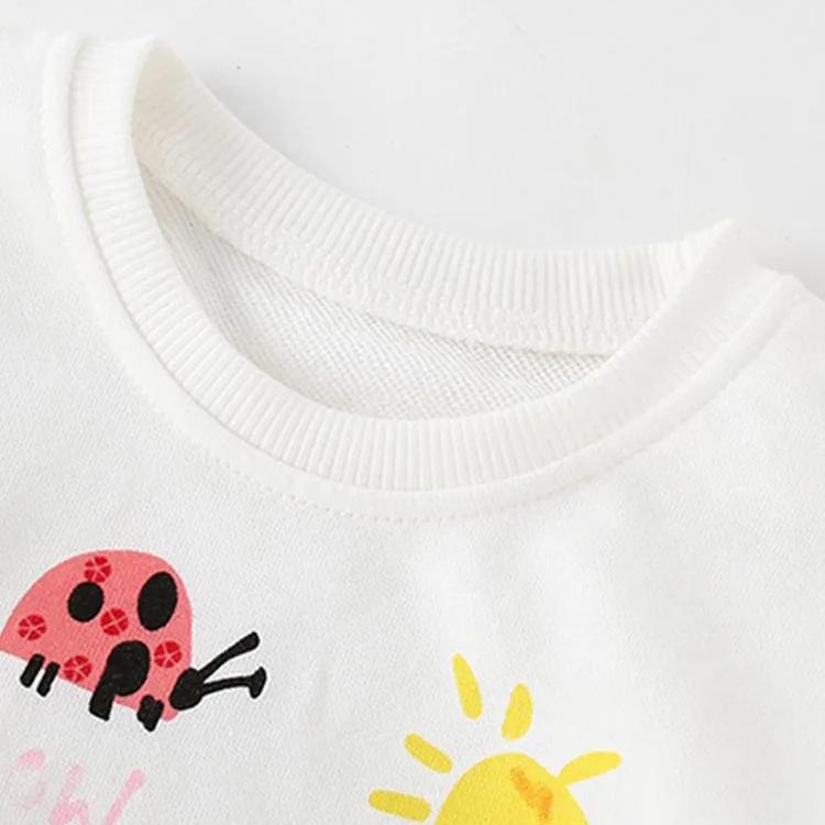 Girls Long Sleeve T Shirt Cotton Pullover Crew Neck Casual Top with Cartoon Prints for Toddlers and Kids