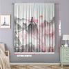 2Pc Home Decoration Curtains, Sunset Flowers With Pole Bag Curtains, Kitchen, Coffee Shop, Living Room, Balcony, Garden