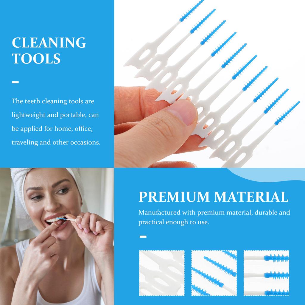 80Pcs Interdental Brushes Elastic Tooth Cleaning Toothpick Tools Portable Oral Care for Braces Gap Cleaning Interdental