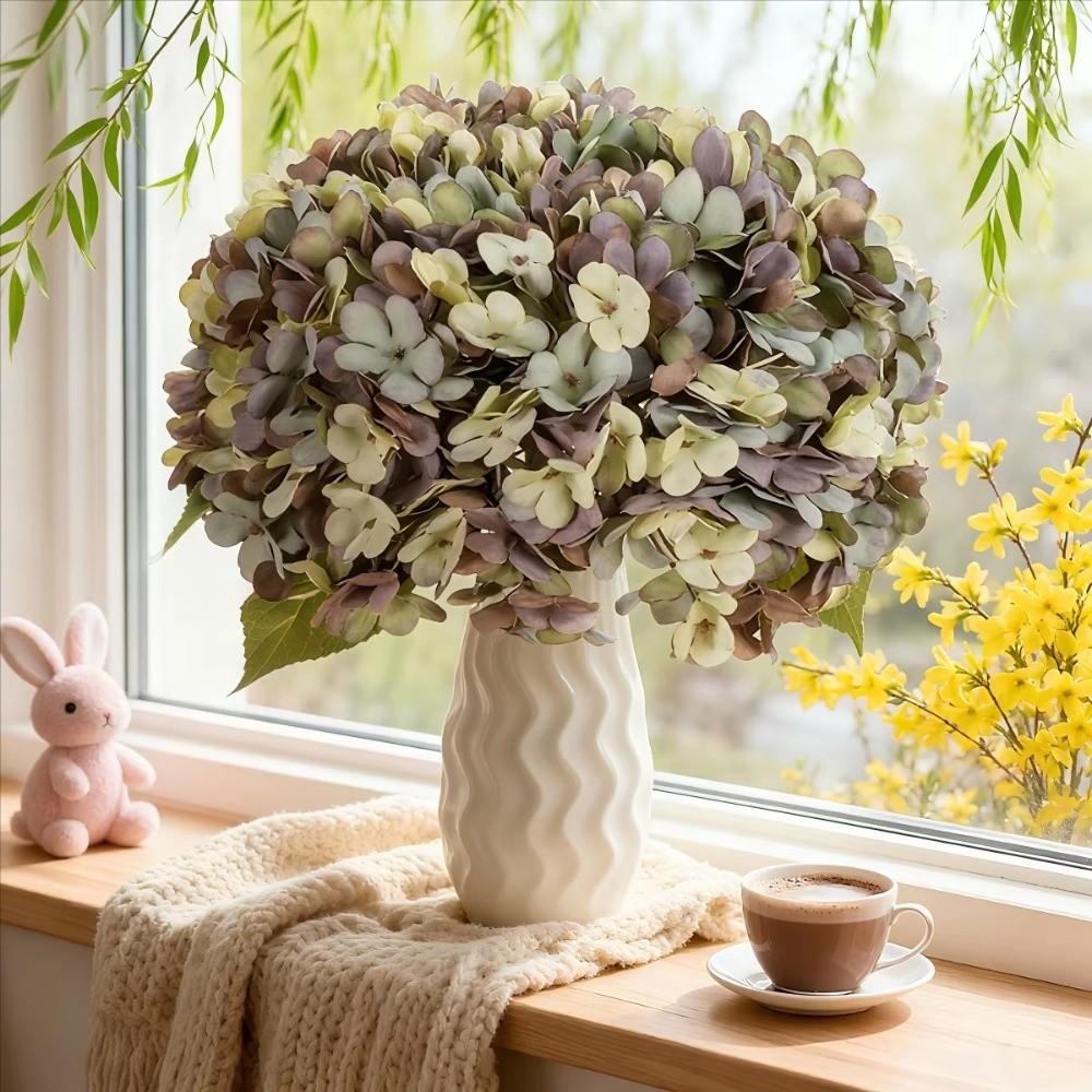 1/2/5Pcss 33cm Artificial Hydrangea Single Stem Fake Plant New Fake Flowers  for Indoor Decor