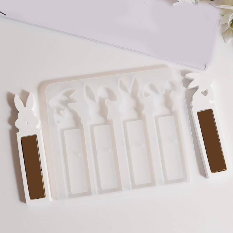 92MF 4 Cavity Silicones Easters Bunnies Molds Set for DIY and Craft Enthusiasts