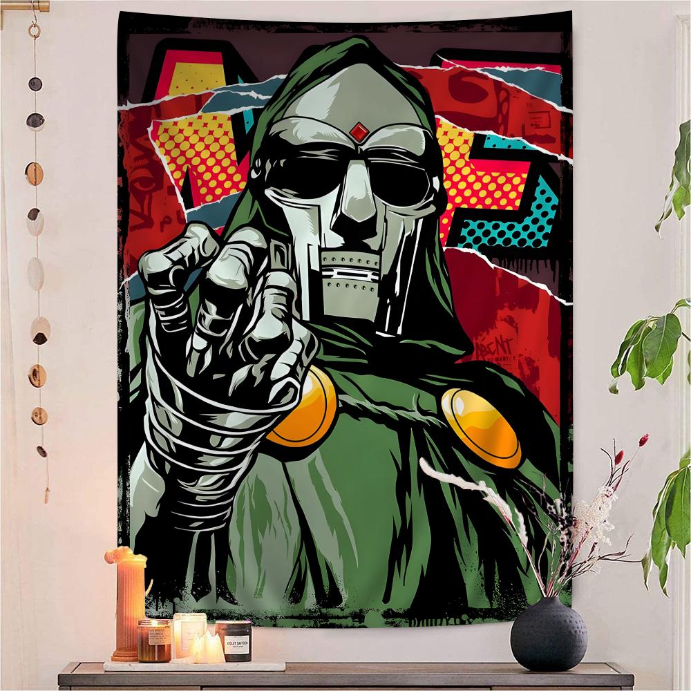 Famous American HipHop Singer Mf Doom Colorful Tapestry Wall Hanging Bohemian Wall Tapestries Mandala Wall Hanging Sheets
