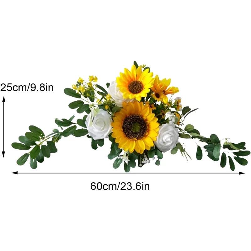 Artificial Wedding Arch Flowers for Wedding Welcome Sign Red Blue Garland Rose Flower Swag Ceremony Sign Floral Party Decoration жёлтый