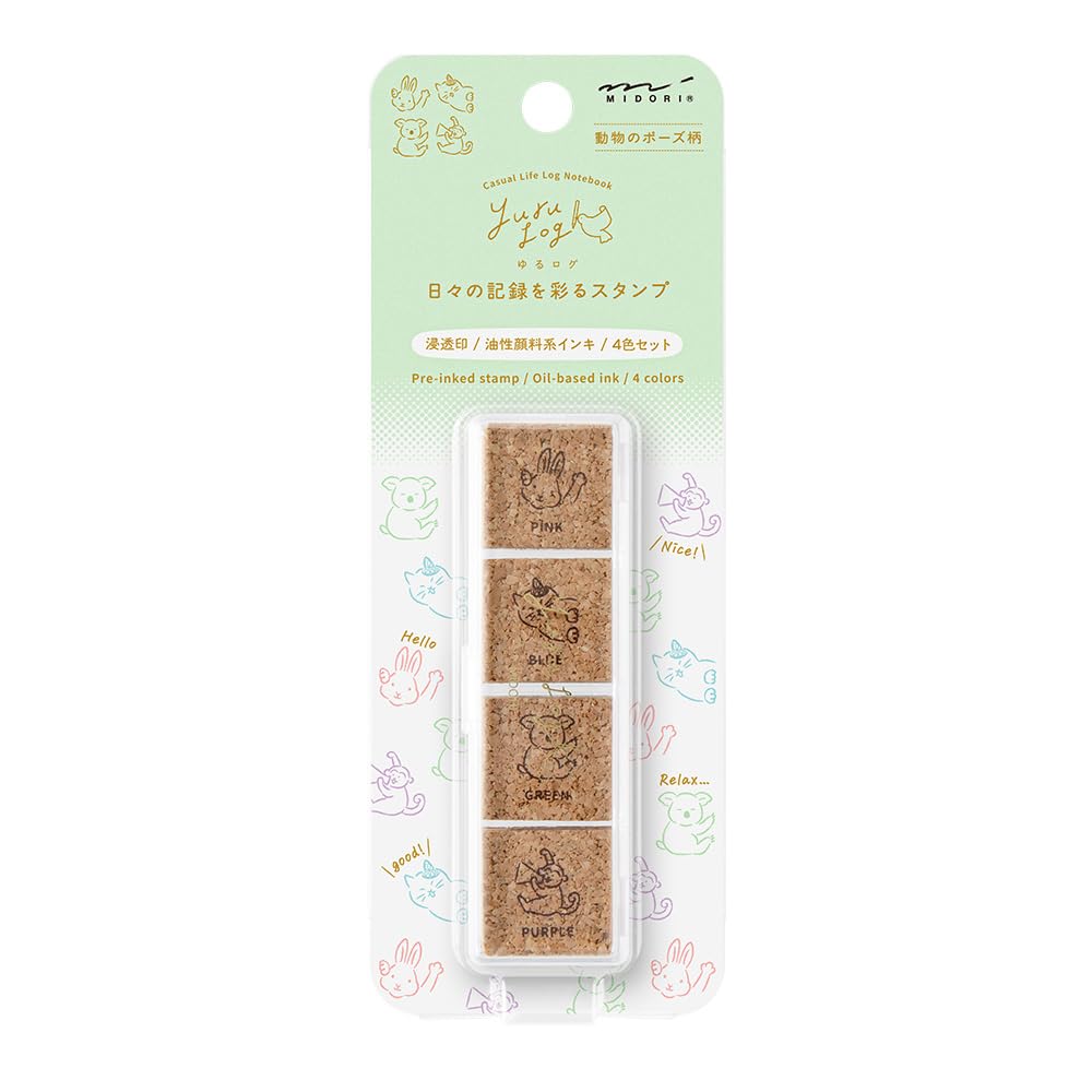 

Midori Stamp Yurulog Penetration Stamp Animal Pose Pattern 35620006