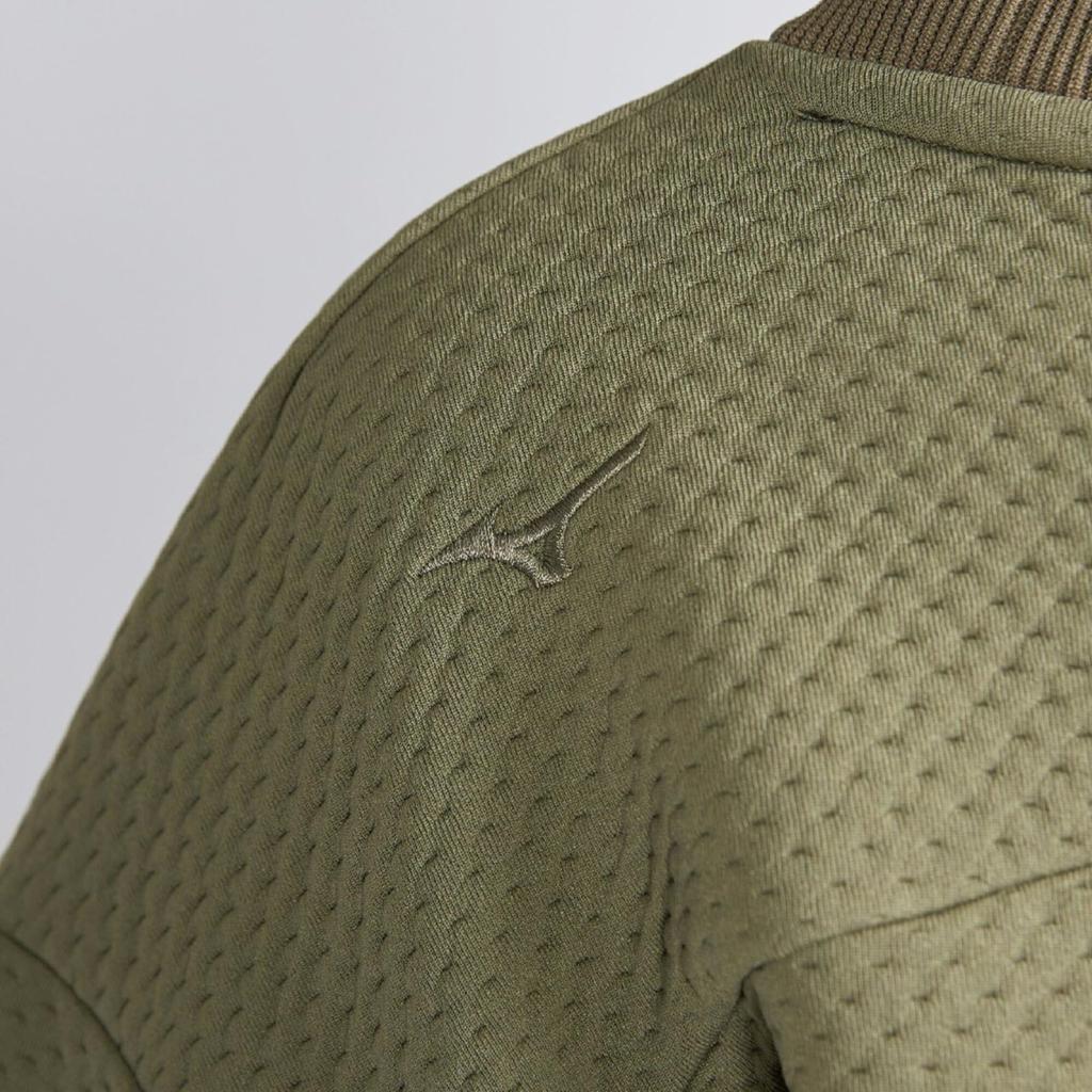 Mizuno Breath Thermo Ripple Quilted Pullover Outdoor Mermaid Size M Jacket, Heat-Retaining Material, Women's Khaki, (B2MCC710)